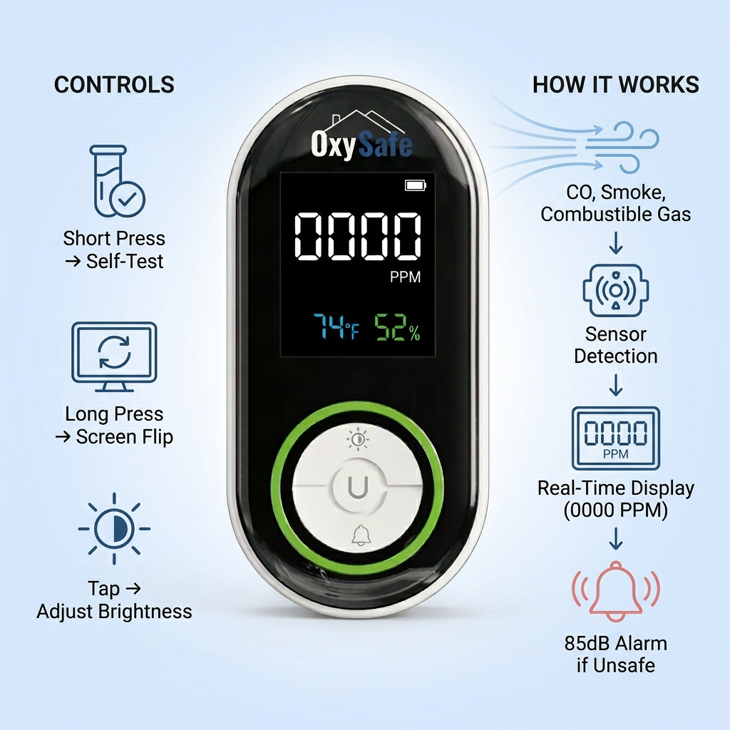 OxySafe™ Pro CO and Smoke Detector